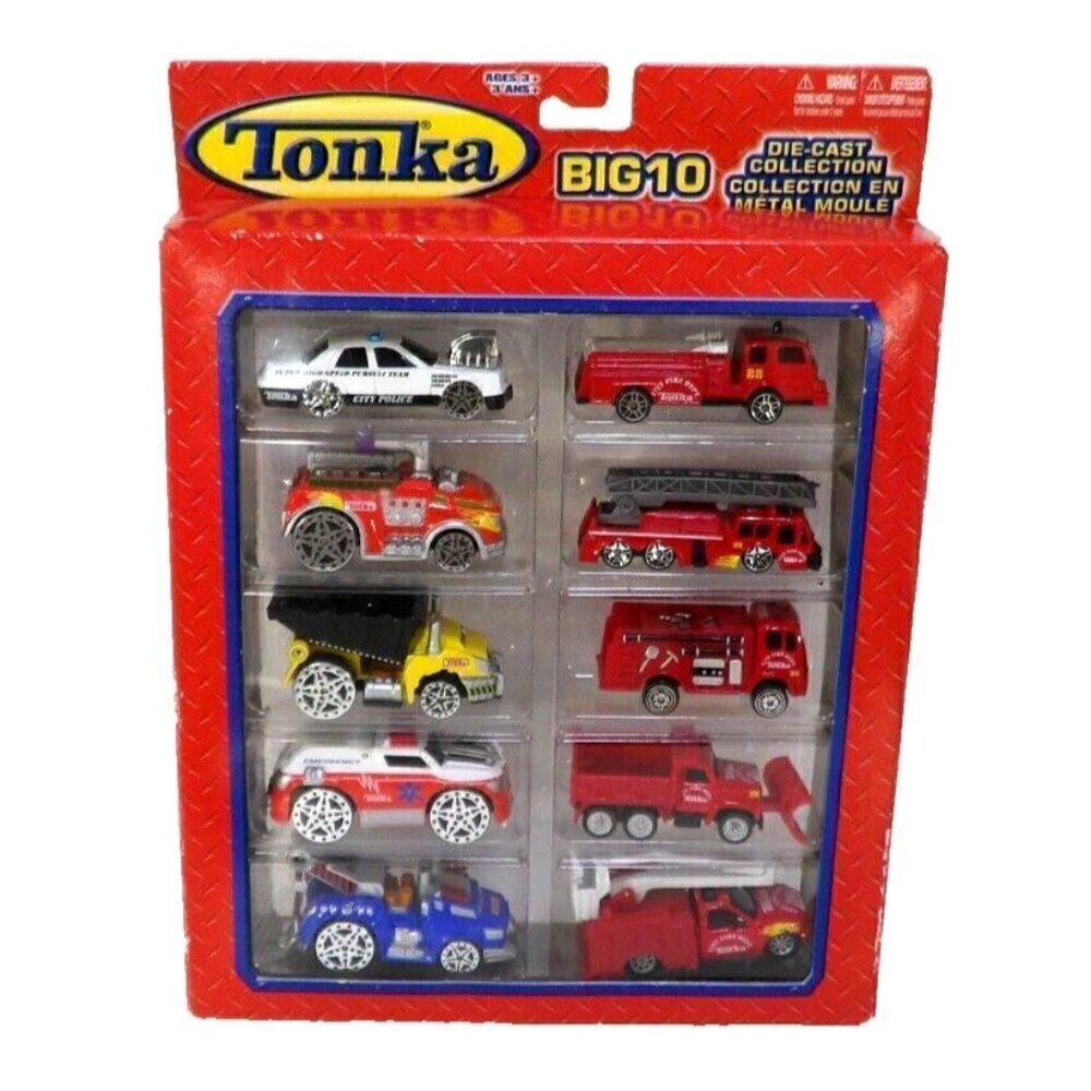 TONKA Big 10 dicast metal vehicle set vintage HASBRO 2005 NEW, BOX DAMAGED